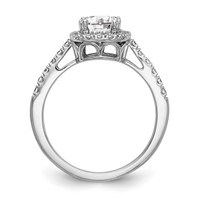 14K White Gold 0.38 Carat Lab Grown Diamond VS SI+ G+ 0.88 Carat Center Cushion Semi Mount Engagement Ring view 3