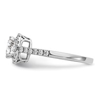 14K White Gold 0.38 Carat Lab Grown Diamond VS SI+ G+ 0.88 Carat Center Cushion Semi Mount Engagement Ring view 4