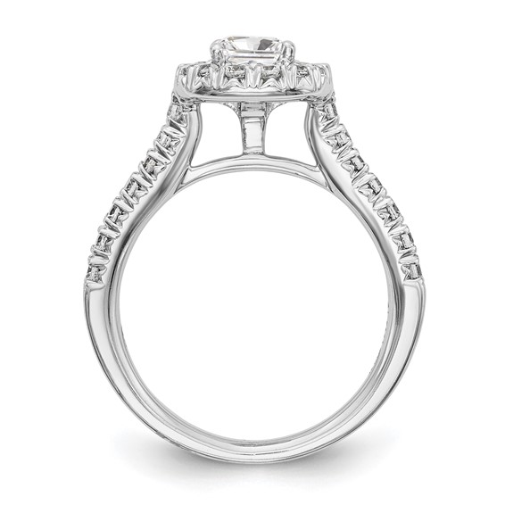 Cushion Halo Diamond Semi-mount Engagement Rings