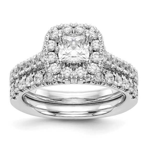 Cushion Halo Diamond Semi-mount Engagement Rings