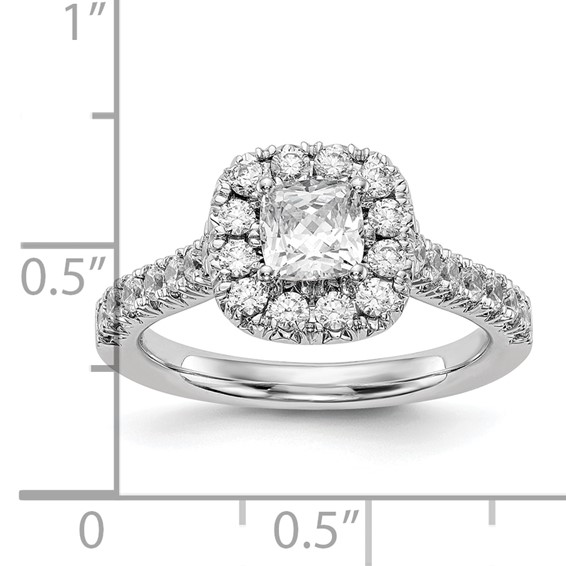 Cushion Halo Diamond Semi-mount Engagement Rings