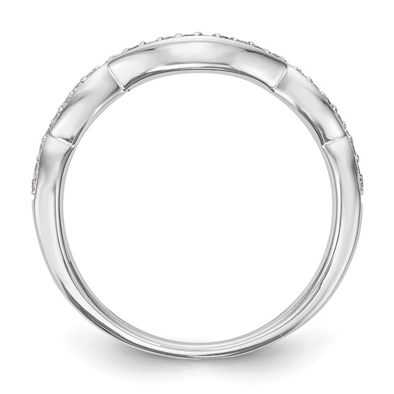 14K White Gold Diamond Wedding Band