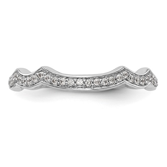 14K White Gold Diamond Wedding Band