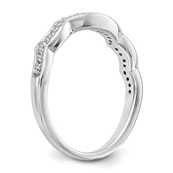 14K White Gold Diamond Wedding Band
