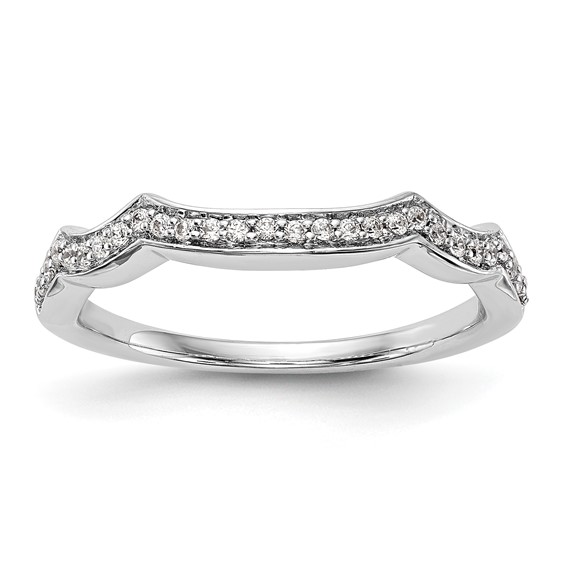14K White Gold Diamond Wedding Band