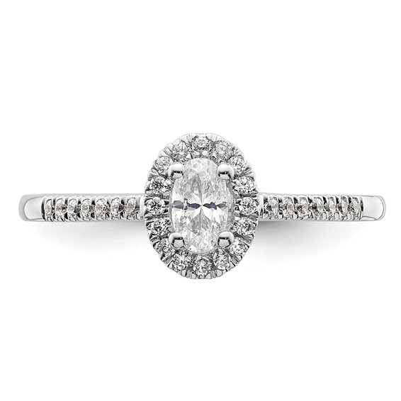 Oval Halo Diamond Semi-mount Engagement Rings