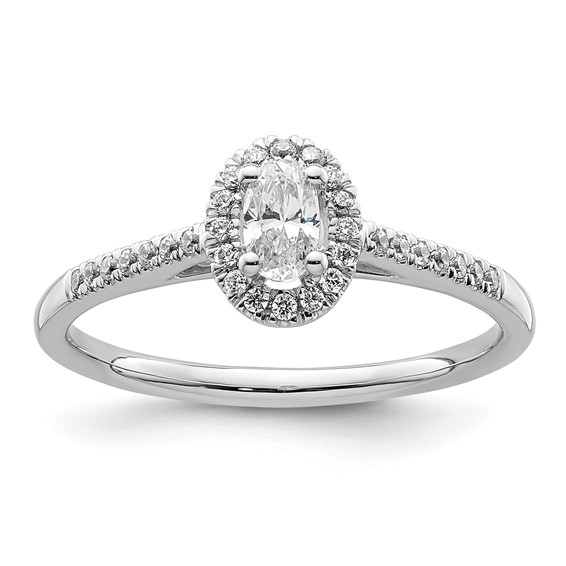 Oval Halo Diamond Semi-mount Engagement Rings