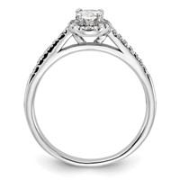 14K White Gold 0.75 Carat Lab Grown Diamond VS SI+ G+ Oval Complete Halo Engagement Ring view 2