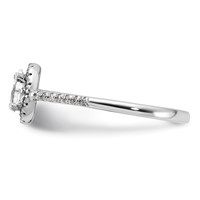 14K White Gold 0.75 Carat Lab Grown Diamond VS SI+ G+ Oval Complete Halo Engagement Ring view 3