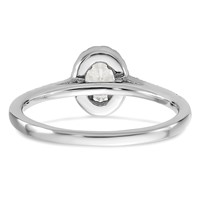 14K White Gold 0.75 Carat Lab Grown Diamond VS SI+ G+ Oval Complete Halo Engagement Ring view 5