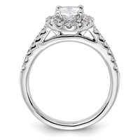 14K White Gold 0.50 Carat Lab Grown Diamond VS SI+ G+ 1 Carat Center Oval Semi Mount Halo Engagement Ring view 3