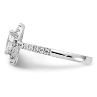 14K White Gold 0.50 Carat Lab Grown Diamond VS SI+ G+ 1 Carat Center Oval Semi Mount Halo Engagement Ring view 4