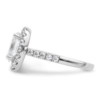14K White Gold 0.88 Carat Lab Grown Diamond VS SI+ G+ 2 Carat Center Oval Semi Mount Halo Engagement Ring view 3