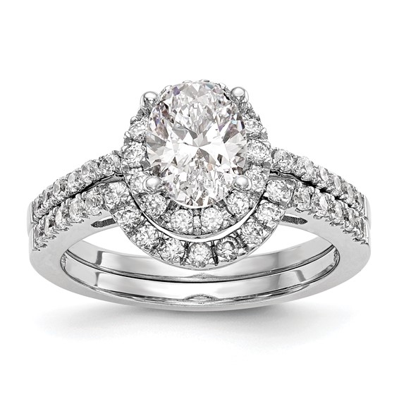 Oval Halo Diamond Semi-mount Engagement Rings
