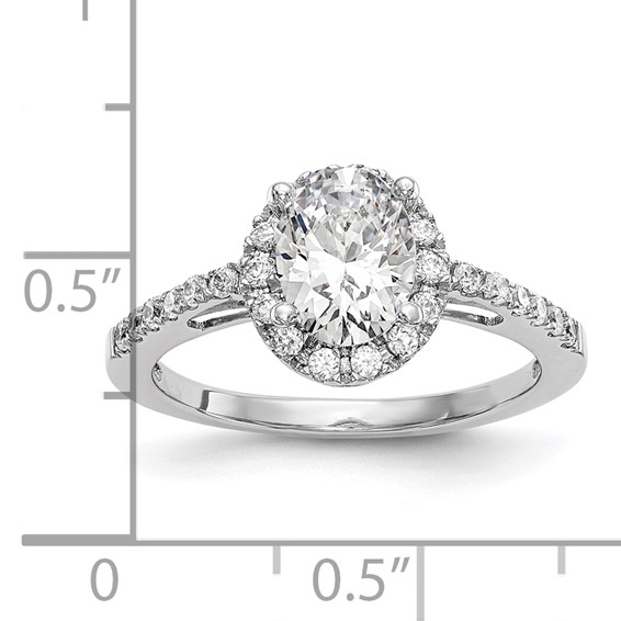 Oval Halo Diamond Semi-mount Engagement Rings