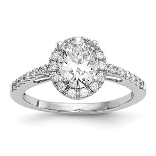 Oval Halo Diamond Semi-mount Engagement Rings