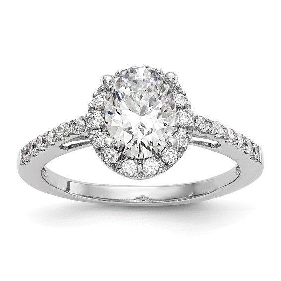 Oval Halo Diamond Semi-mount Engagement Rings