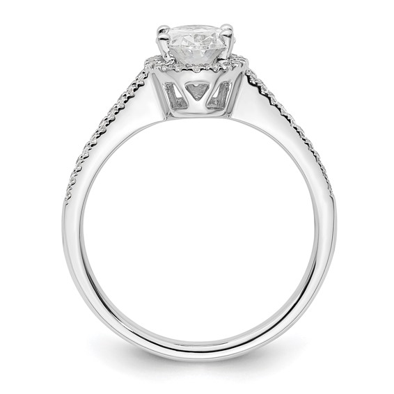 Oval Halo Diamond Semi-mount Engagement Rings