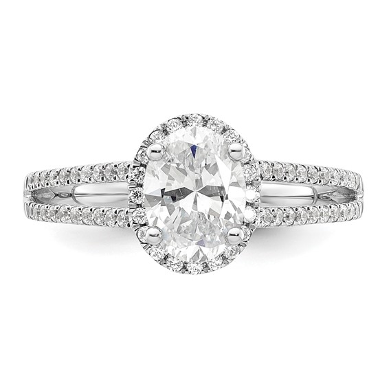 Oval Halo Diamond Semi-mount Engagement Rings
