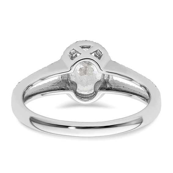 Oval Halo Diamond Semi-mount Engagement Rings