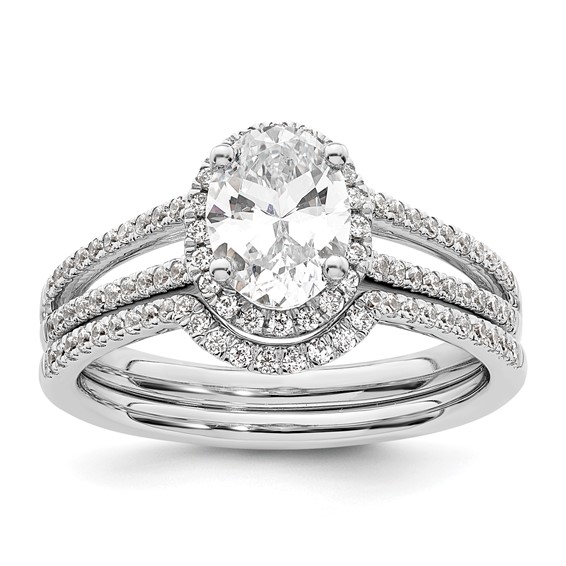 Oval Halo Diamond Semi-mount Engagement Rings