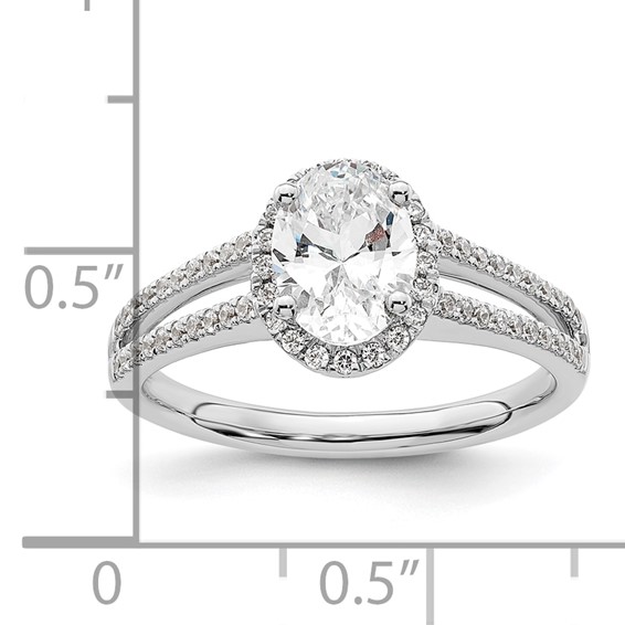 Oval Halo Diamond Semi-mount Engagement Rings