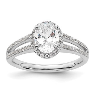 Oval Halo Diamond Semi-mount Engagement Rings