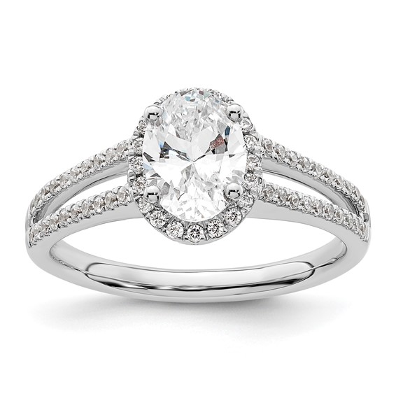 Oval Halo Diamond Semi-mount Engagement Rings