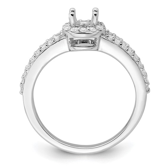 Oval Halo Diamond Semi-mount Engagement Rings