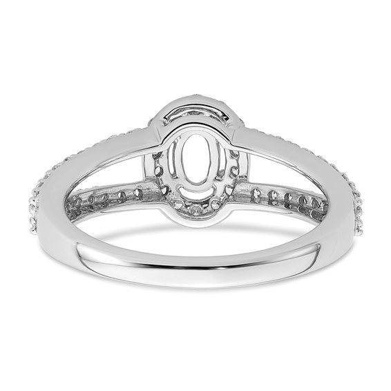 Oval Halo Diamond Semi-mount Engagement Rings