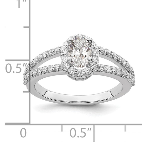 Oval Halo Diamond Semi-mount Engagement Rings
