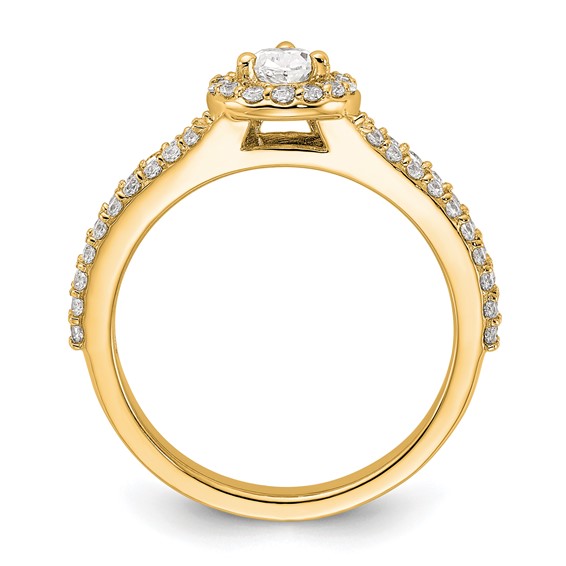 14k Yellow TRUE ORIGIN Lab Grown Diamond VS+ F+ S/M Pear Halo Eng.