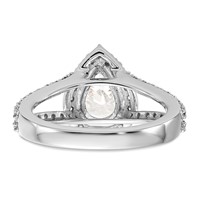 True Origin 14K White Gold 0.62 Carat Lab Grown Diamond VS+ F+ Semi-Mount Pear Halo Engagement Ring view 5