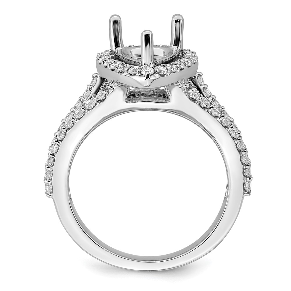True Origin 14K White Gold 7/8 carat Lab Grown Diamond VS  D E F  Semi Mount Pear Halo Engagement Ring (RM2335E-200-WLD)