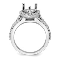 True Origin 14K White Gold 0.62 Carat Lab Grown Diamond VS+ F+ Semi-Mount Pear Halo Engagement Ring view 2