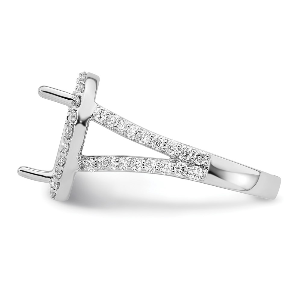 True Origin 14K White Gold 7/8 carat Lab Grown Diamond VS  D E F  Semi Mount Pear Halo Engagement Ring (RM2335E-200-WLD)