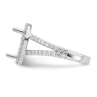 True Origin 14K White Gold 0.62 Carat Lab Grown Diamond VS+ F+ Semi-Mount Pear Halo Engagement Ring view 3