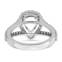 True Origin 14K White Gold 0.62 Carat Lab Grown Diamond VS+ F+ Semi-Mount Pear Halo Engagement Ring view 5