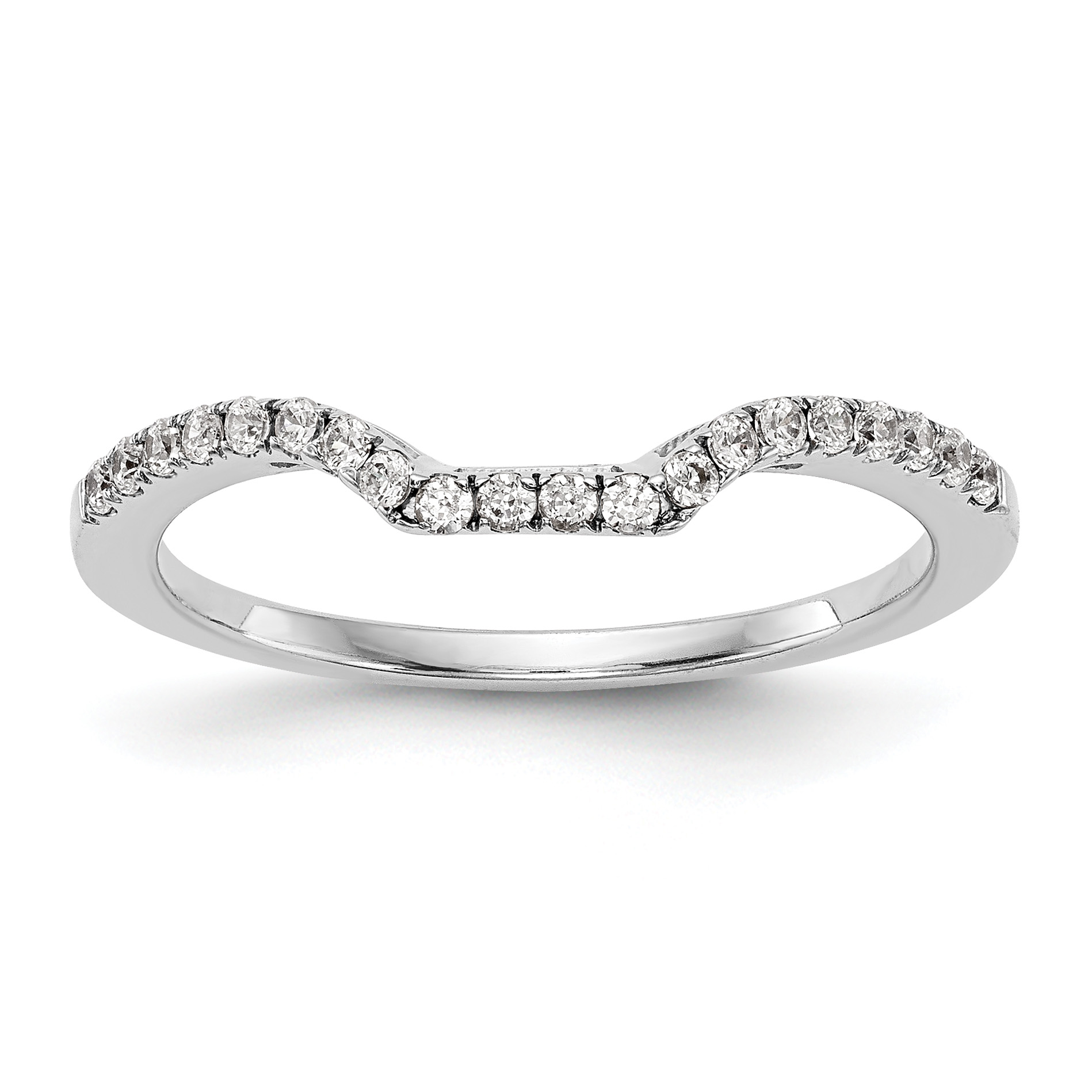 True Origin 14K White Gold 1/5 carat Lab Grown Diamond VS  D E F  Wedding Band (RM2337B-020-WLD)