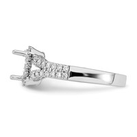 True Origin 14K White Gold 0.38 Carat Lab Grown Diamond VS+ F+ Semi-Mount Emerald Halo Engagement Ring view 3