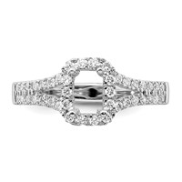 True Origin 14K White Gold 0.38 Carat Lab Grown Diamond VS+ F+ Semi-Mount Emerald Halo Engagement Ring view 4