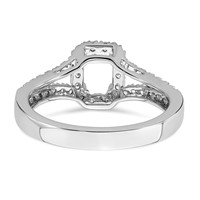 True Origin 14K White Gold 0.38 Carat Lab Grown Diamond VS+ F+ Semi-Mount Emerald Halo Engagement Ring view 5