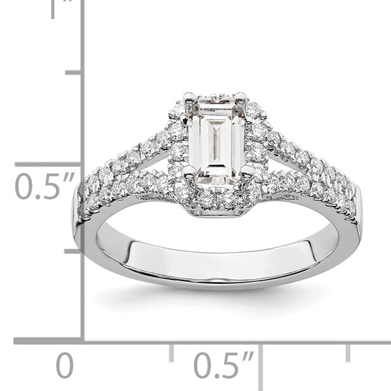 True Origin Lab Grown Emerald-Cut Diamond Halo Engagement Rings