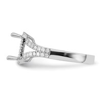 True Origin 14K White Gold 0.50 Carat Lab Grown Diamond VS+ F+ Semi-Mount Emerald Halo Engagement Ring view 3
