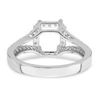 True Origin 14K White Gold 0.50 Carat Lab Grown Diamond VS+ F+ Semi-Mount Emerald Halo Engagement Ring view 5