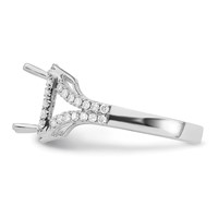 True Origin 14K White Gold 0.50 Carat Lab Grown Diamond VS+ F+ Semi-Mount Emerald Halo Engagement Ring view 3