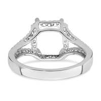 True Origin 14K White Gold 0.50 Carat Lab Grown Diamond VS+ F+ Semi-Mount Emerald Halo Engagement Ring view 5