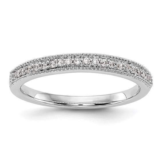 14K White Gold 1/8 carat Diamond Complete Wedding Band