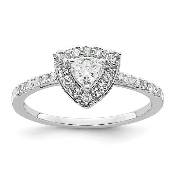 Trillion Halo Diamond Semi-mount Engagement Rings