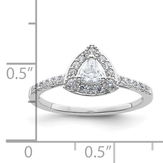 Trillion Halo Diamond Semi-mount Engagement Rings